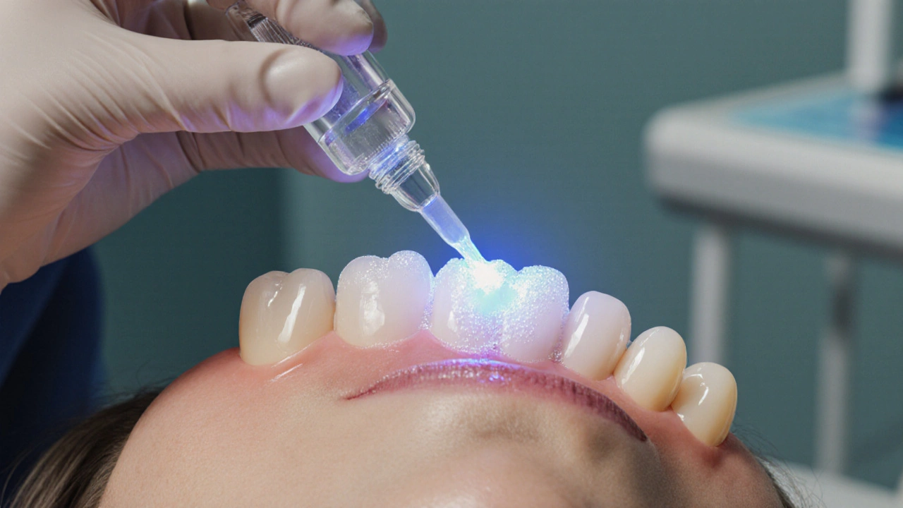 Proč pění peroxid vodíku při laserovém bělení zubů?