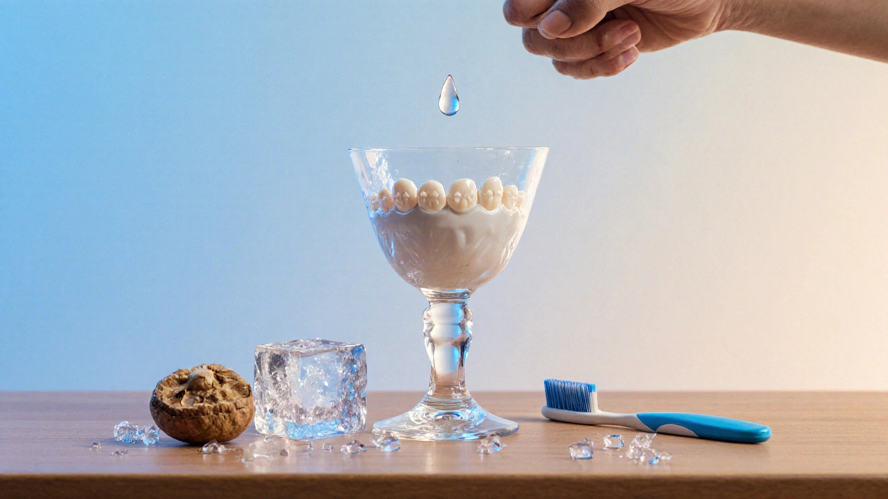 Keramické rovnátko jako křišťálový pohár ohrožený ledem, oříškem a agresivním čištěním.