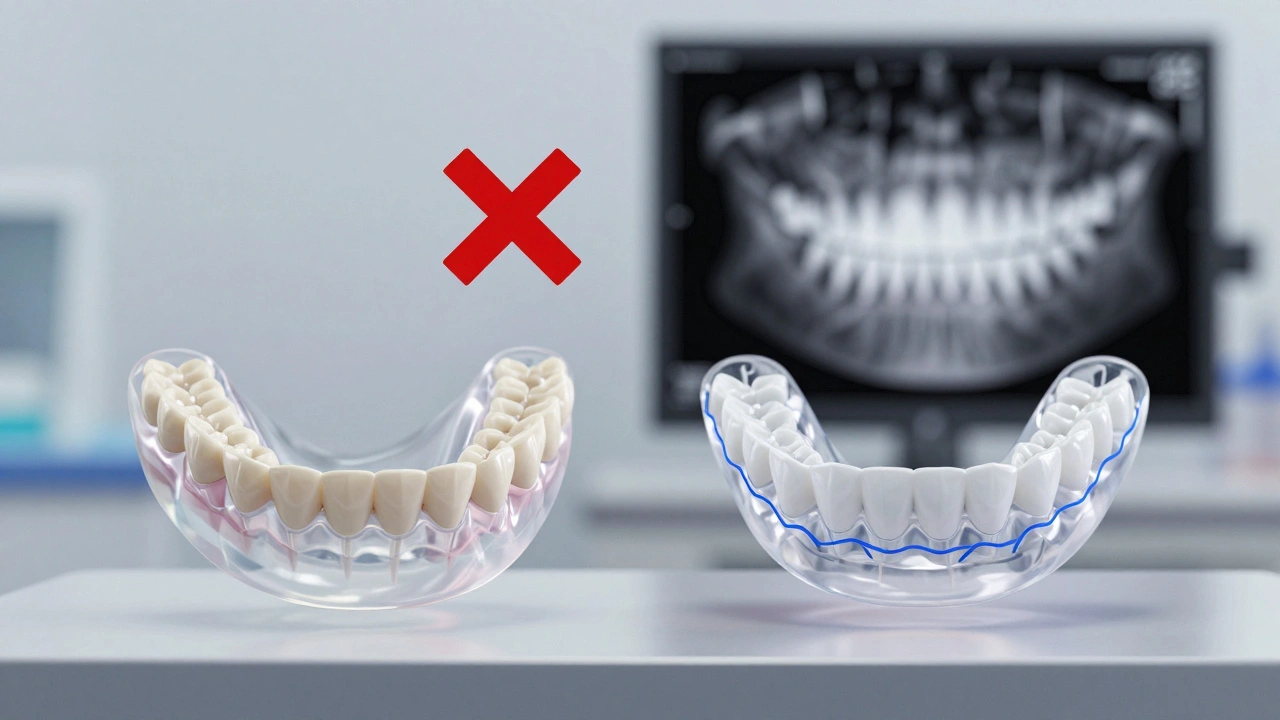 Porovnání neuspořádaných a uspořádaných zubů s vlivem odstranitelného rovnátka.