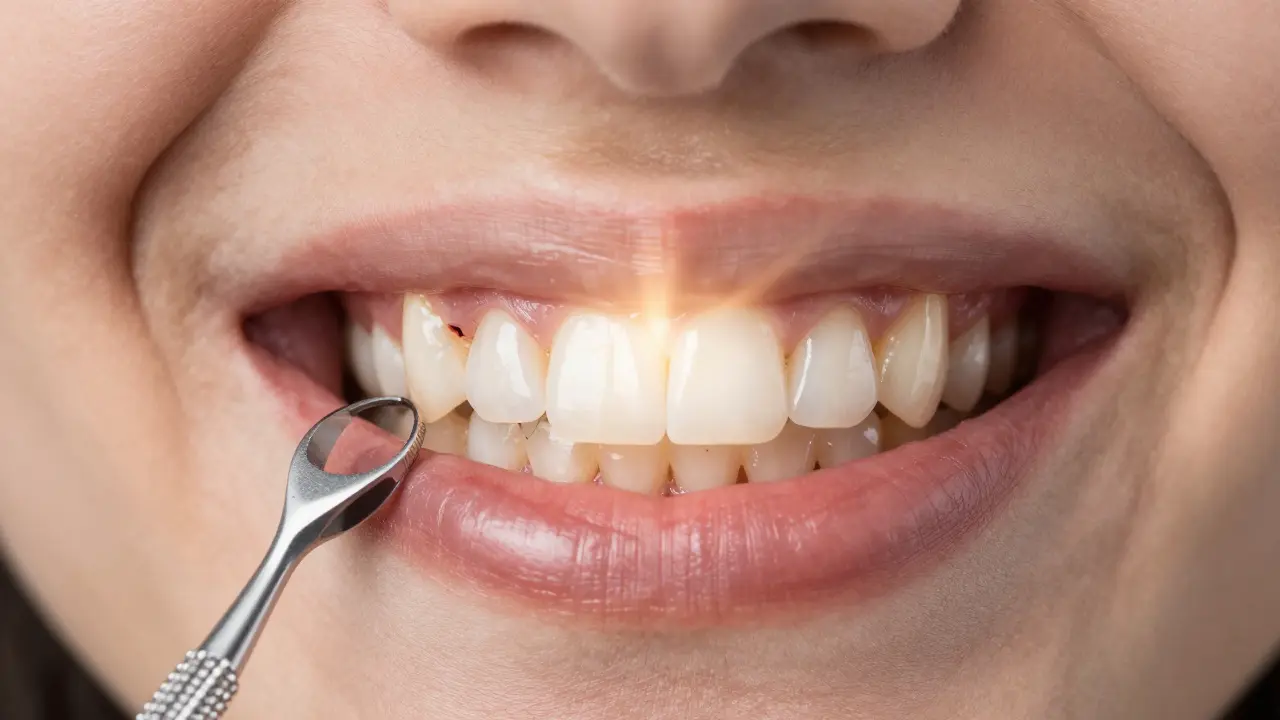 A smile transitioning from damaged tooth to a glossy Deflex restoration, symbolizing long-term dental health.