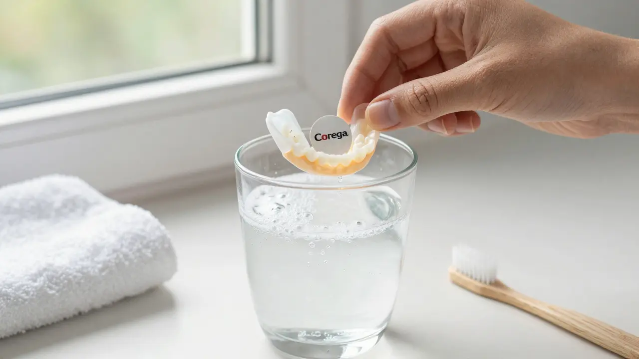 Jak používat čistící tablety Corega pro nasazovací zuby: krok za krokem