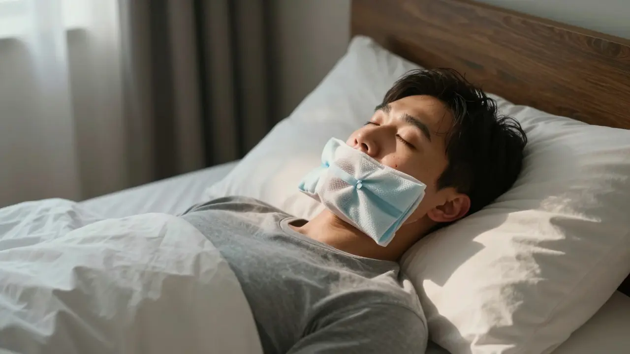 Klidná osoba s ledovým obkladem na tváři k minimalizaci otoků po zákroku.