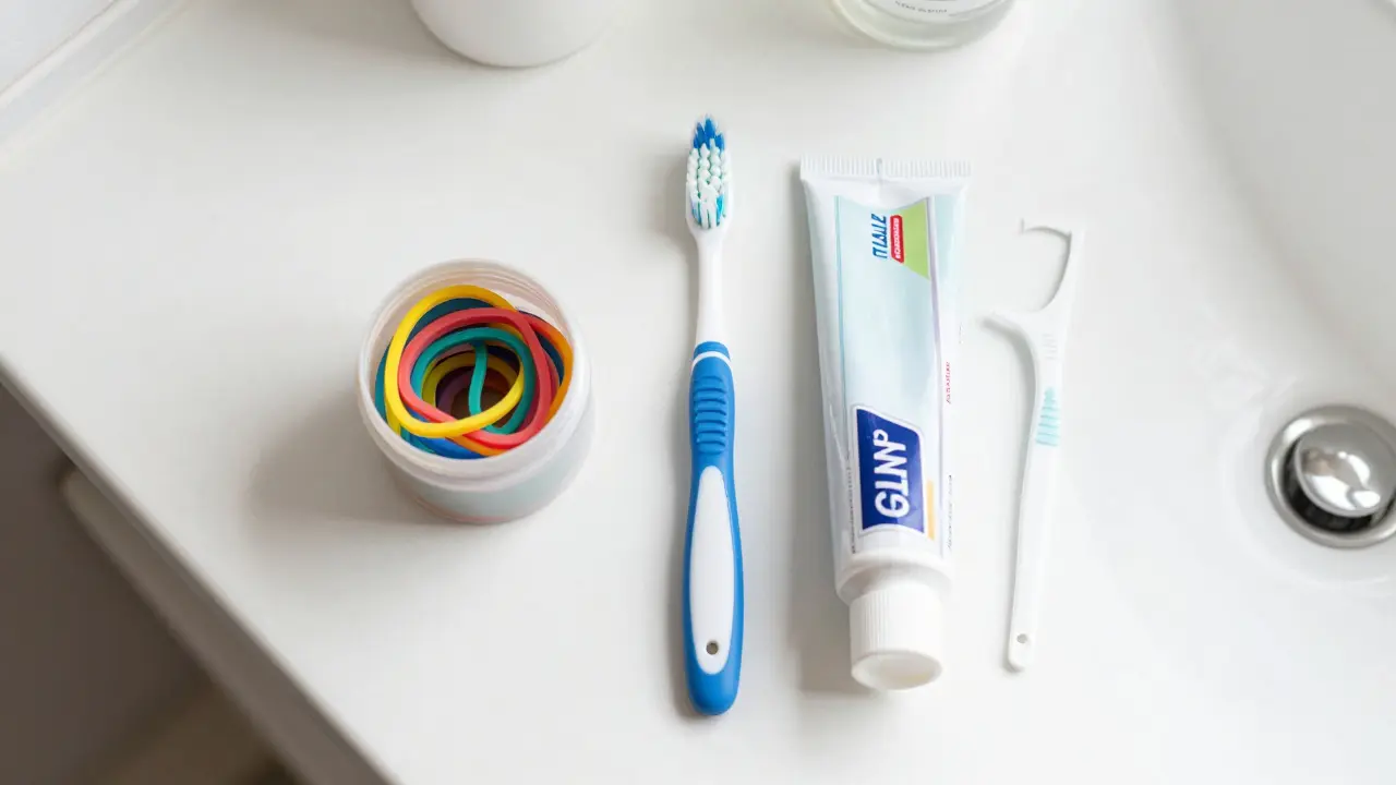 Hygienické pomůcky a zásoba elastů na pultu